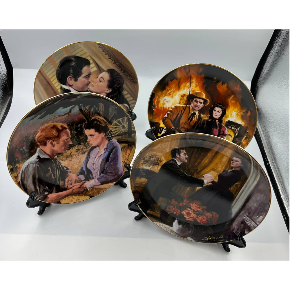 Vintage Paul Jennis Gone With The Wind Collectors Plates‎ Decorative 1980's COA